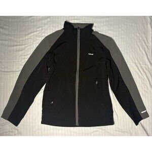 Hind Mens Small ZIP Jacket With Hood Gray/Black With Orange Zippers